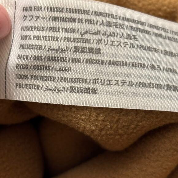 Abercrombie & Fitch NWOT Half-Zip Faux Fur Tan Sweatshirt Size XL - Picture 5 of 5
